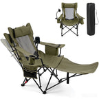 Reclining Camping Chair with Adjustable Backrest & Footrest