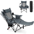 Reclining Camping Chair with Adjustable Backrest & Footrest