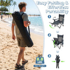 Reclining Camping Chair with Adjustable Backrest & Footrest