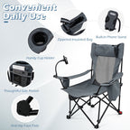 Reclining Camping Chair with Adjustable Backrest & Footrest
