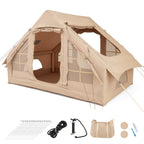 4-6 People Inflatable Camping Tent with 4 Mesh Screen Windows and 2 Doors