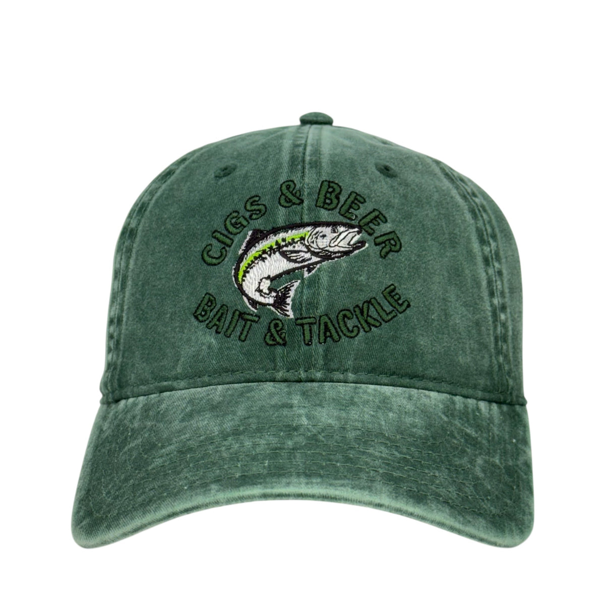 Cigs & Beer Bait & Tackle Fishing Hat Custom Embroidered