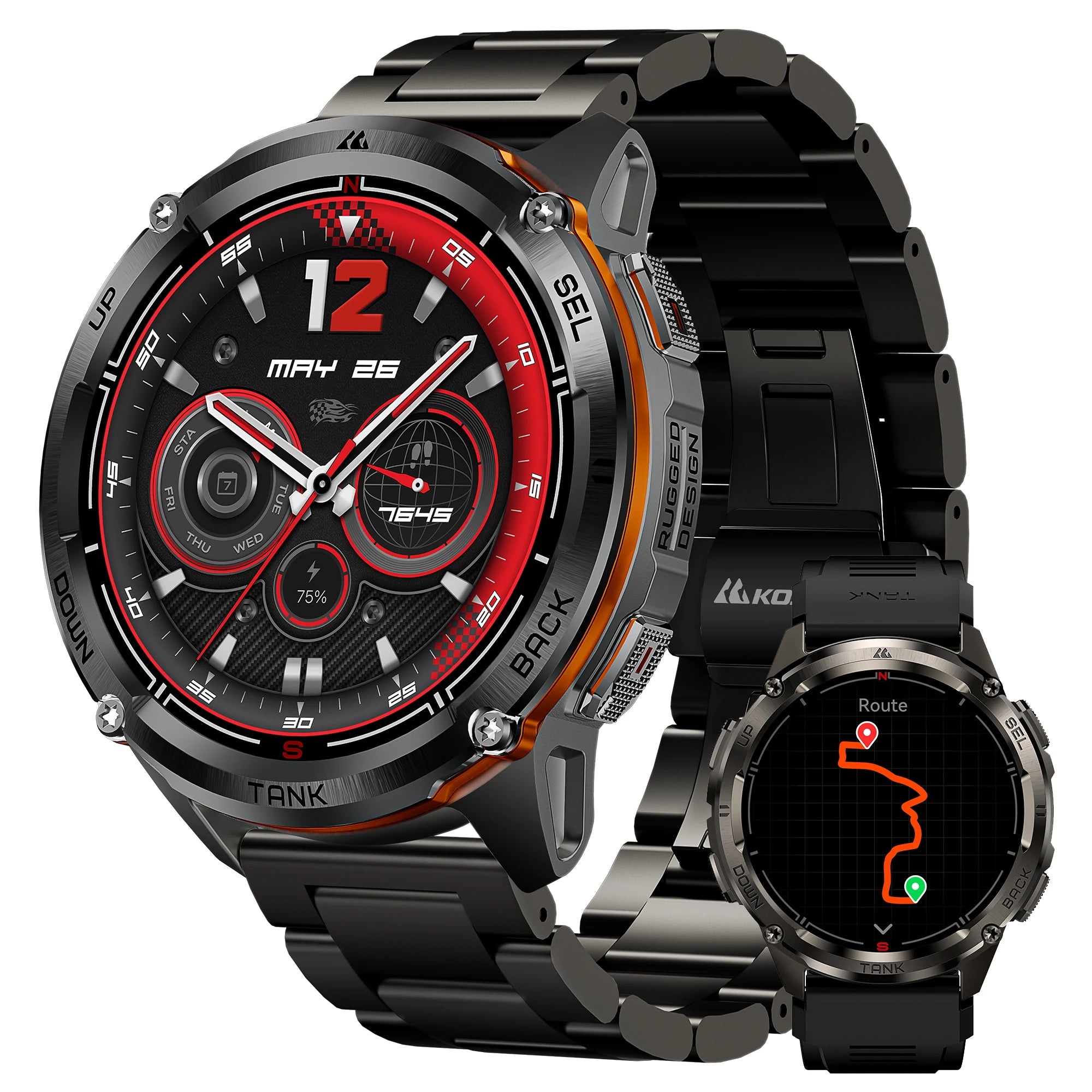 Ultra 2 GPS Smart Watches Men Compass Altimeter Barometric 5ATM IP69K Waterproof AMOLED Bluetooth Call Mens Watch
