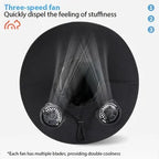 2-Fan Solar-Powered Sun Hat, USB Rechargeable, Adjustable Strap, Cool and Breathable, Efficient Battery Life, Large Airflow, Long Battery Life, Suitable for Various Outdoor Activities