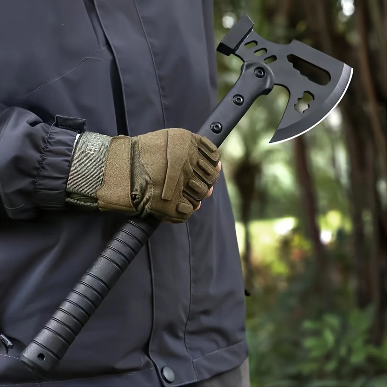 Camping Axe (Includes Sheath) | One-Piece Stainless Steel Survival Axe | Camping & Surviva(17.3l Axe | Outdoor Axe & Hatchet Combo(17.3IN)