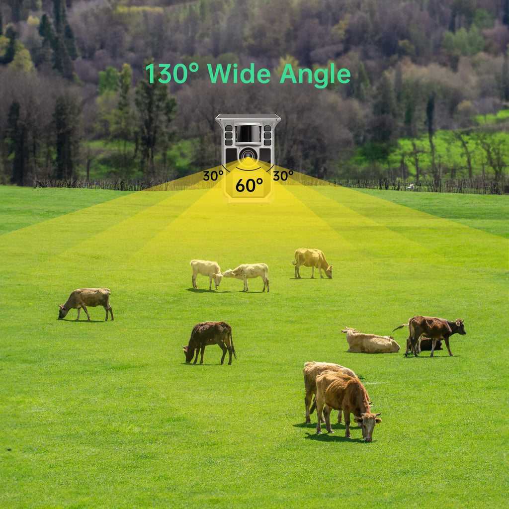 4K Solar Trail Camera, 48MP WiFi Trail Camera with Night Vision 0.2s Trigger Motion Activated, Game Camera with 130° Detec