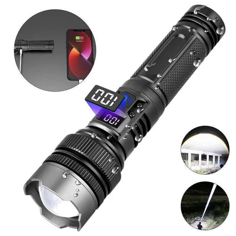 1000000LM Super Bright LED Flashlight Rechargeable USB-C Digital Display IPX8 Waterproof Long Lasting Camping Emergency 2026