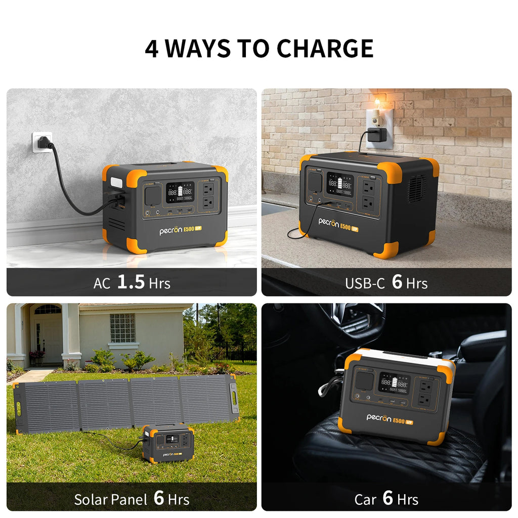 600W Portable Power Station 576Wh LiFePO4 Battery Fast Charging Solar Generator for Home Backup & Camping