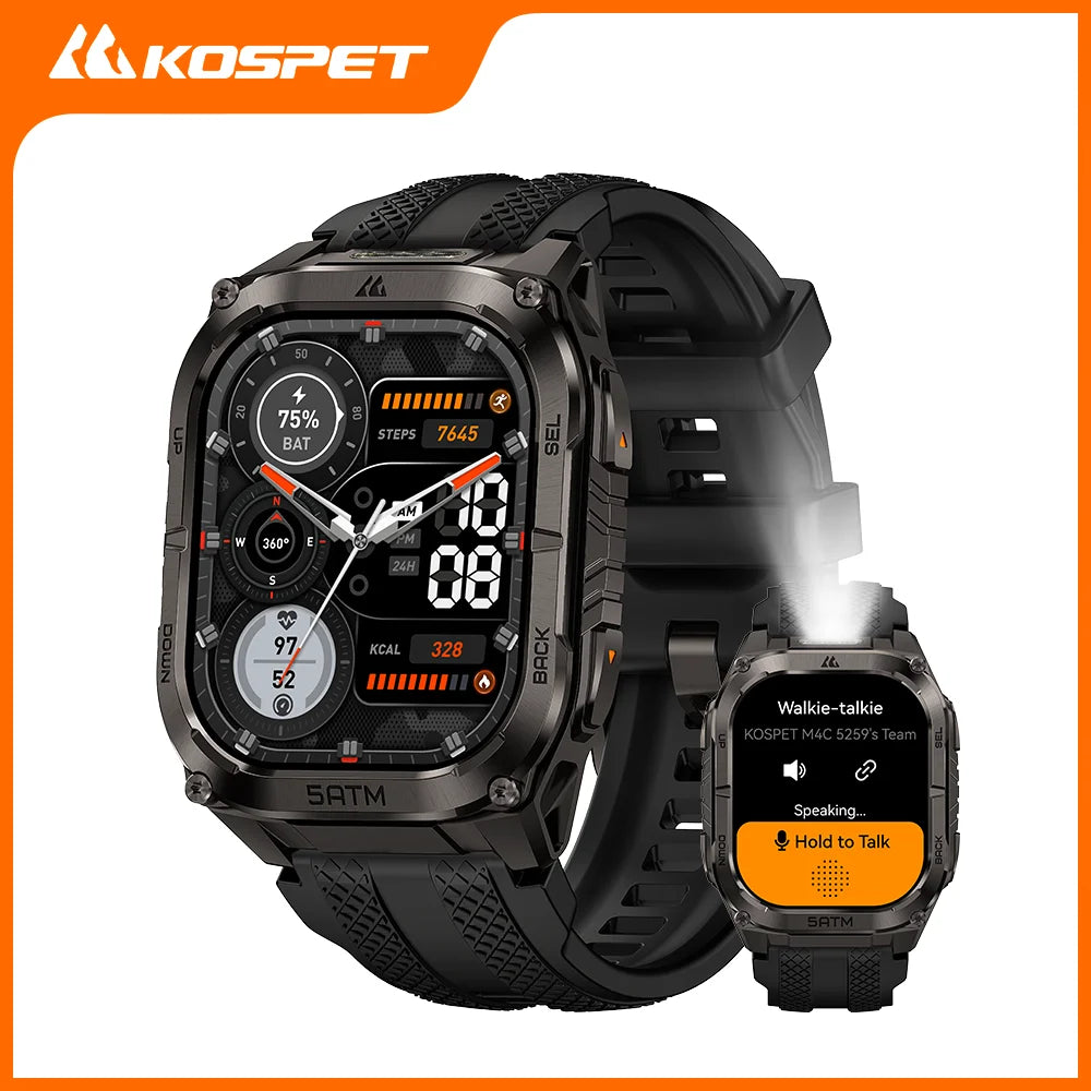 Advanced GPS Smartwatch for Men MIL-STD-810H Tough 5ATM Waterproof Integrated Flashlight & Health Tracking
