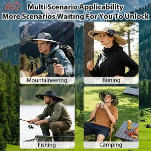 2-Fan Solar-Powered Sun Hat, USB Rechargeable, Adjustable Strap, Cool and Breathable, Efficient Battery Life, Large Airflow, Long Battery Life, Suitable for Various Outdoor Activities