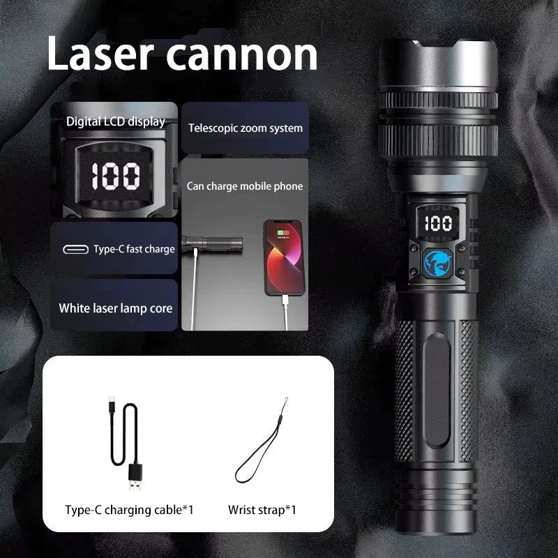 1000000LM Super Bright LED Flashlight Rechargeable USB-C Digital Display IPX8 Waterproof Long Lasting Camping Emergency 2026