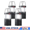 Solar Camping Lantern 2/4-Pack, Rechargeable LED with Flashlight, USB-C & Solar Powered, Collapsible for Outdoor, Emergency Use