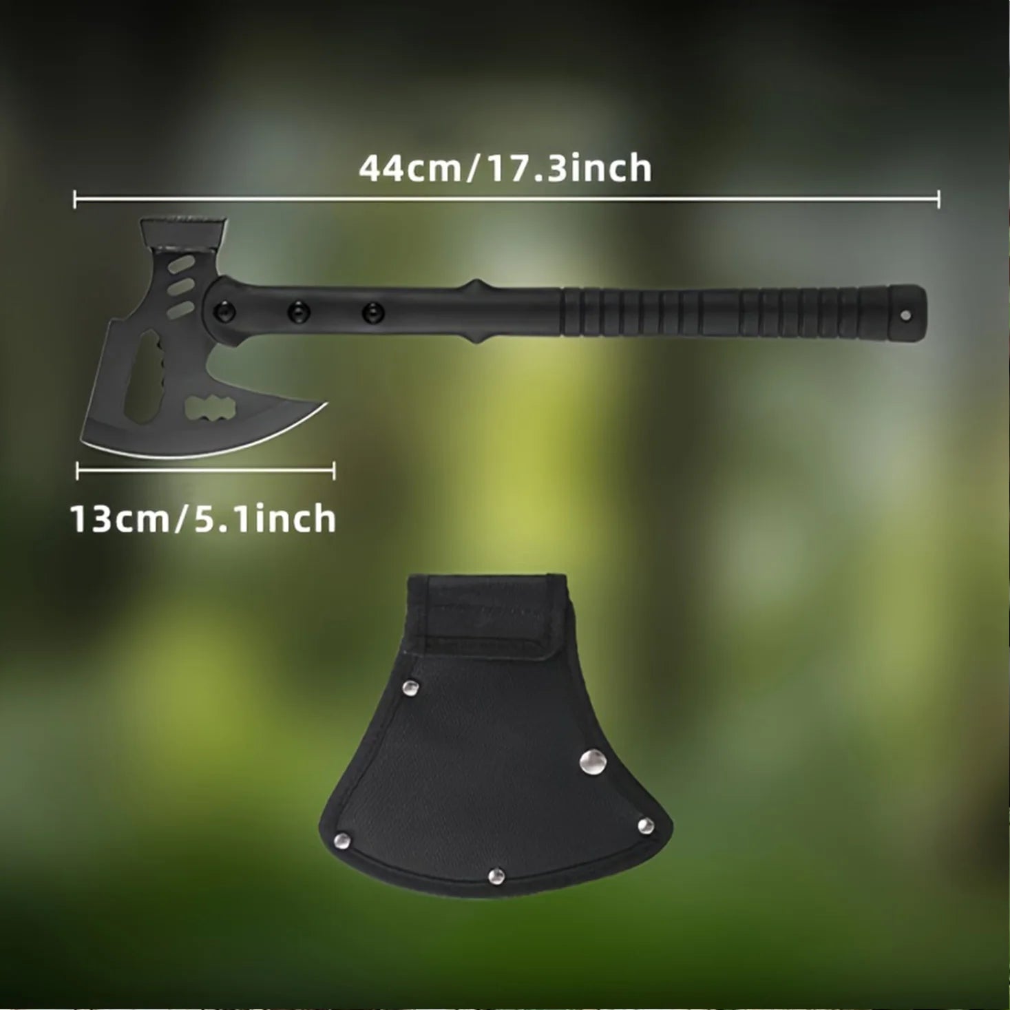 Camping Axe (Includes Sheath) | One-Piece Stainless Steel Survival Axe | Camping & Surviva(17.3l Axe | Outdoor Axe & Hatchet Combo(17.3IN)