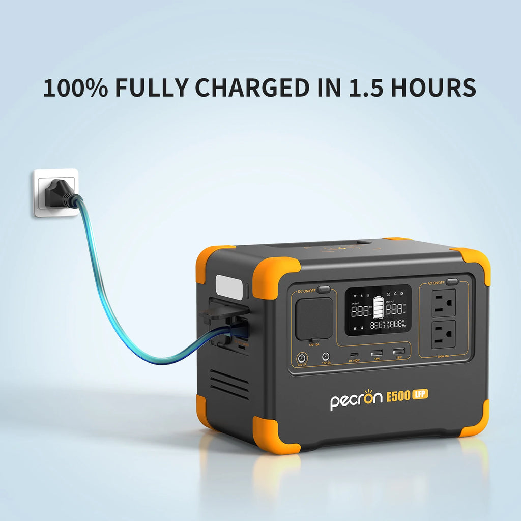 600W Portable Power Station 576Wh LiFePO4 Battery Fast Charging Solar Generator for Home Backup & Camping