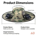 2-Fan Solar-Powered Sun Hat, USB Rechargeable, Adjustable Strap, Cool and Breathable, Efficient Battery Life, Large Airflow, Long Battery Life, Suitable for Various Outdoor Activities