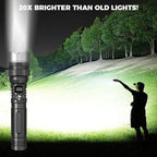 1000000LM Super Bright LED Flashlight Rechargeable USB-C Digital Display IPX8 Waterproof Long Lasting Camping Emergency 2026