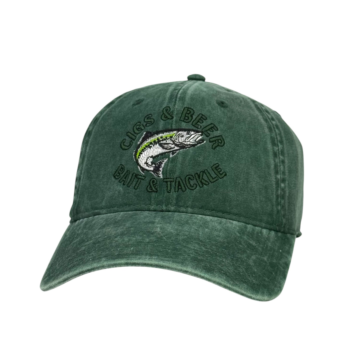 Cigs & Beer Bait & Tackle Fishing Hat Custom Embroidered