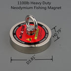 500KG Salvage Fishing Magnetic Stell Cup Holder Deep Sea Permanent Neodymium N52 Magnet With 15m Rope Gloves Bag