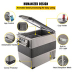 Portable Car Refrigerator, Mini Fridge With Freezer, With Built In Compressor Uses DC OR 110-240V, For Camping