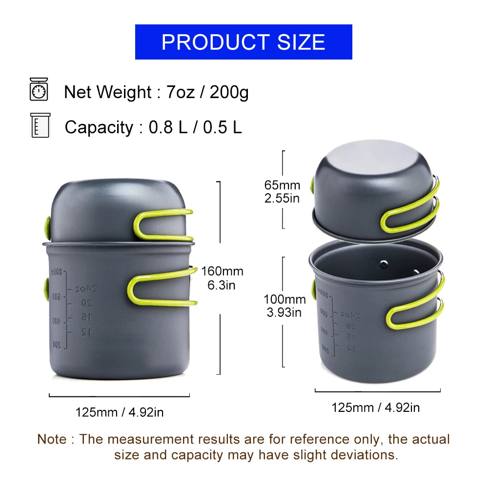 Ultralight Camping Cooking Utensils Outdoor Tableware Pot Set Hiking Picnic Travel Tourist Dishes Supplies Equipment
