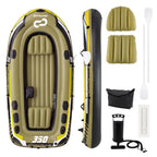 4-Person Inflatable Fishing Boat with Oars and Pump