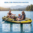 4-Person Inflatable Fishing Boat with Oars and Pump