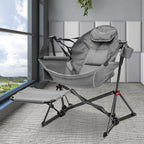 Ainfox Hammock Camping Chair with Footrest, Foldable Portable Rocking Chairs for Adults Outside Swinging Camp for Outdoor Patio Poolside