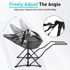Ainfox Hammock Camping Chair with Footrest, Foldable Portable Rocking Chairs for Adults Outside Swinging Camp for Outdoor Patio Poolside