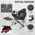 Ainfox Hammock Camping Chair with Footrest, Foldable Portable Rocking Chairs for Adults Outside Swinging Camp for Outdoor Patio Poolside