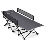 Portable Folding Camping Cot with Guardrail - 330 lbs Capacity