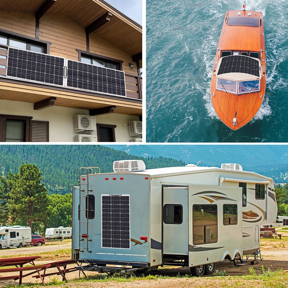 12V 50W, 19.8V 100W Flexible Photovoltaic Solar Panels, Battery Charger For Car, Boat, Camper, Campsite