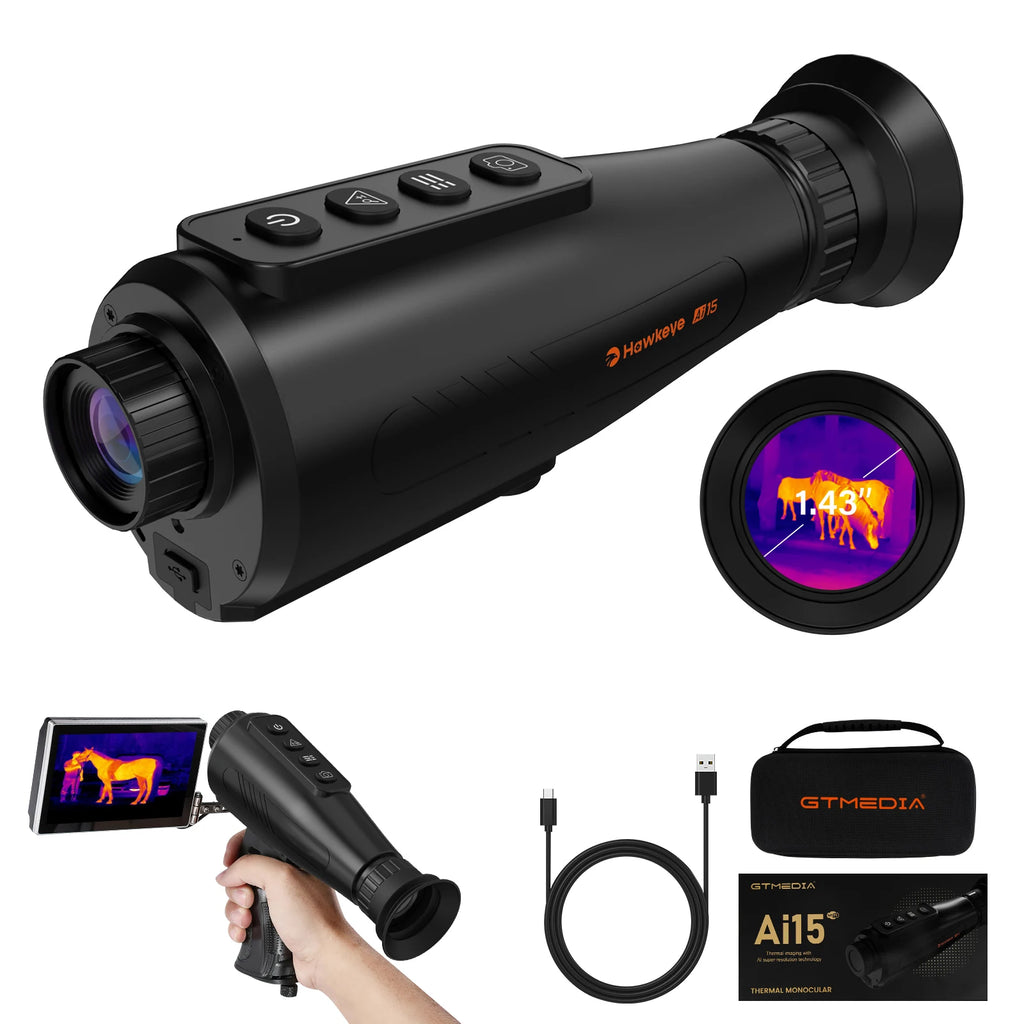 Thermal Imaging Night Vision Monoculars AI Super-resolution 384*288 for Camping Hunting Firefighting Surveillance