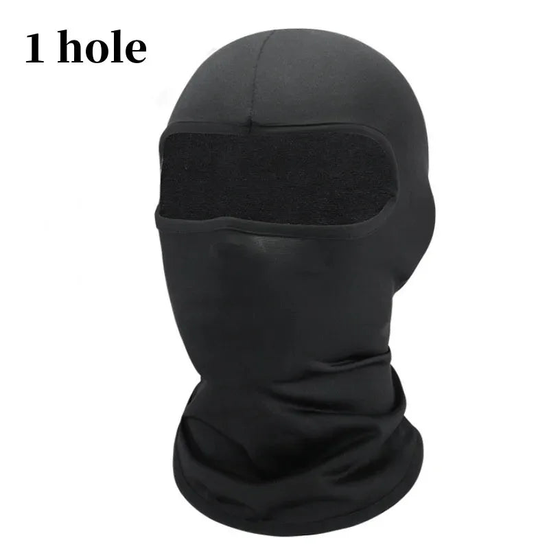 Summer Black Full Face No Hole Cover Hat Women Men Cs Balaclava Cap Sun Uv Protection Bike Motorcycle Multi-Hole Ski Mask