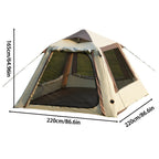 Large Luxury Inflatable Glamping Tent with Manual Hand Pump, Easy Setup 4 Season Anti-Snow Spacious Family Shelter, Weatherproof Air Tent for Outdoor Camping, Backyard Party & Wilderness Adventure