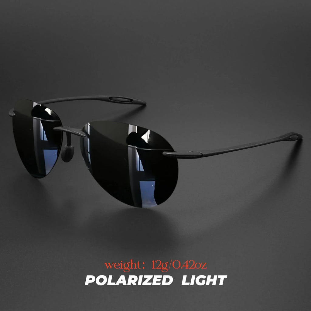 Ultra Light 12g TR90 Frameless Polarized Aviator Sunglasses - Flexible & Comfort Fit Unisex for Driving, Fishing, Outdoor