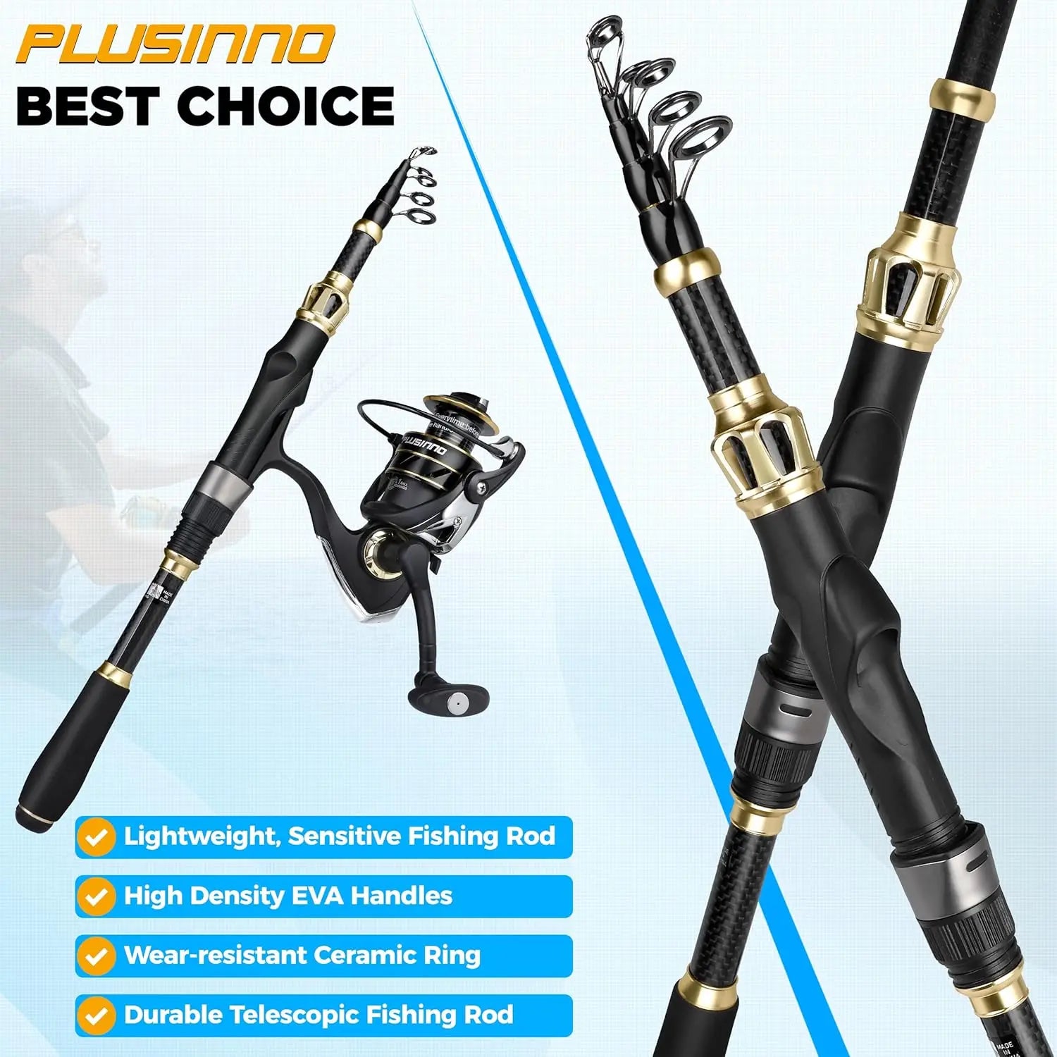Fishing Backpack With Fishing Rod, Reel &Tackle Boxes, Waterproof Sling Bag