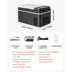 Portable Car Refrigerator, Mini Fridge With Freezer, With Built In Compressor Uses DC OR 110-240V, For Camping
