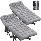 2PK XXL Camping Cot for Adults 900LBS  Oversized Folding Bed with Mattress Pad, Heavy Duty 1200D Oxford, Customized