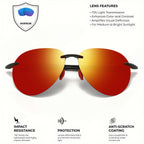 Ultra Light 12g TR90 Frameless Polarized Aviator Sunglasses - Flexible & Comfort Fit Unisex for Driving, Fishing, Outdoor