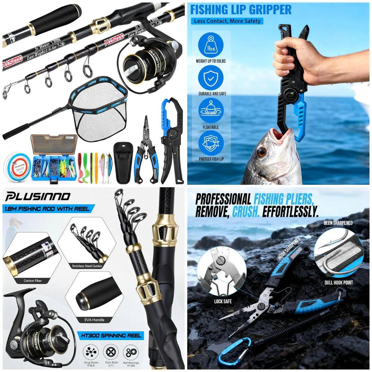 Fishing Gear & Full Fishing Tackle Kit Includes Rod And Reel Combo