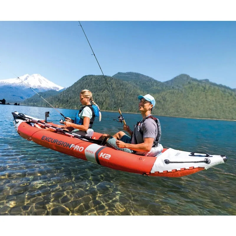 Inflatable Kayak Set: Includes Deluxe 86in Kayak Paddles and High-Output Pump – SuperTough PVC