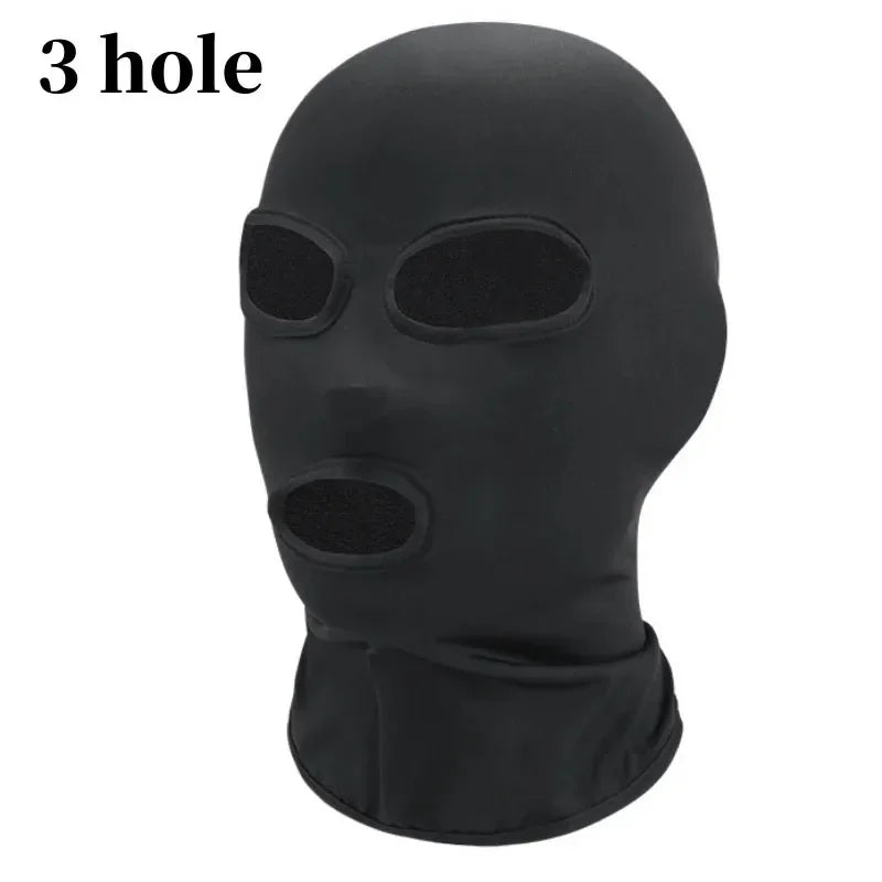 Summer Black Full Face No Hole Cover Hat Women Men Cs Balaclava Cap Sun Uv Protection Bike Motorcycle Multi-Hole Ski Mask