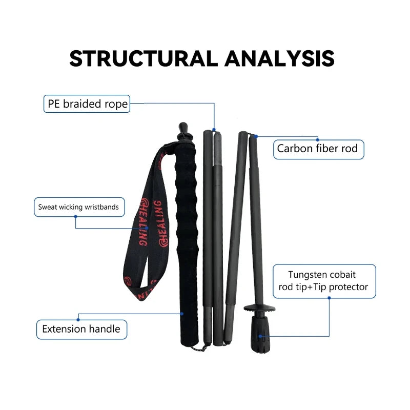 2PCs Trekking Poles Carbon Fiber 115g Ultra-Light For Hiking & Camping. Foldable Outdoor Gear