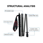 2PCs Trekking Poles Carbon Fiber 115g Ultra-Light For Hiking & Camping. Foldable Outdoor Gear