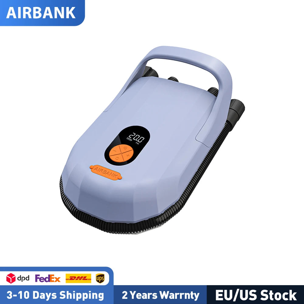 Electric Air Pump with Battery 7800 mAh 20 PSI Max Rechargeable 12 V DC Car Connection Pump for Boards, Surf Kite