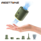 Tiny Air Pump with Camping Lantern 4.5kPa Air Pump with Magnetic Design for Inflatable Air Mattress Sleeping Pads