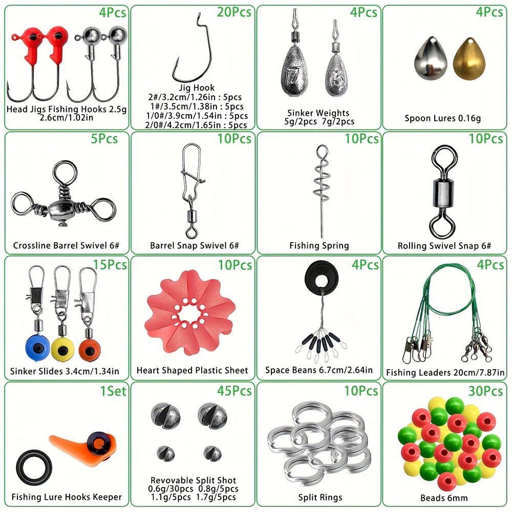 187pcs Ultimate Fishing Kit Set