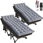 2PK XXL Camping Cot for Adults 900LBS  Oversized Folding Bed with Mattress Pad, Heavy Duty 1200D Oxford, Customized
