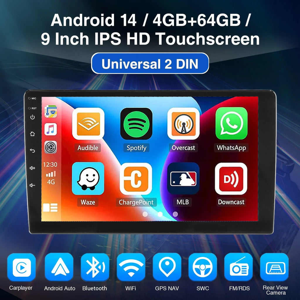 7", 9" or 10“ 2 DIN Android 15 4 GB Plus 64GB Multimedia Player GPS Navigation Tablet With Bluetooth And WIFI