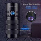 8000 Lumen Powerful LED Flashlight  With 4 SST40 USB C Rechargeable Batteries